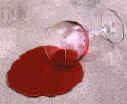 spilled red wine